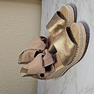 Eileen Fisher Wiley Knot Espadrille Leather Wedges